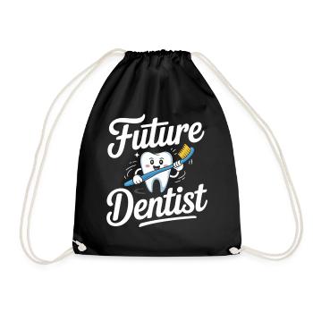 Future Dentist Cartoon - Drawstring Bag - black - Front