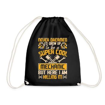 Mechanic Mechatronics Technician Screwdriver Gift - Drawstring Bag - black - Front