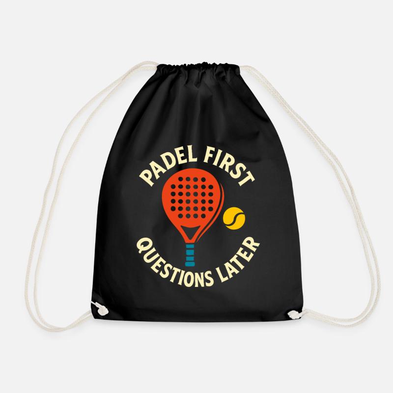 Padel erste Fragen, später Funsport - Turnbeutel - Schwarz