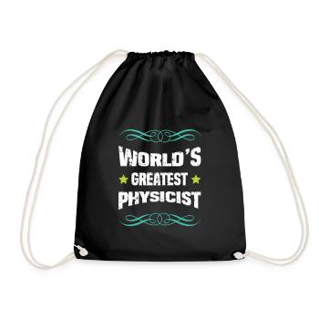Weltbester Physiker Shirt Design - Turnbeutel - Schwarz - Vorne