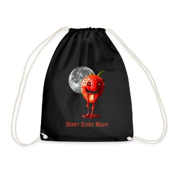 Erdbeer Halloween Berry Scary Night - Turnbeutel - Schwarz - Vorne