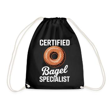 Bagels Spruch Bagel Lustiges Bagels Geschenk - Turnbeutel - Schwarz - Vorne