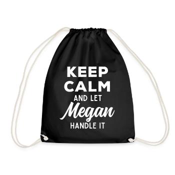 Restez calme Laissez Megan le réparer en disant drôle - Sac de sport léger - noir - Devant