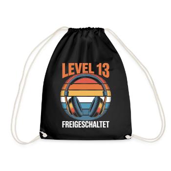 Level 13 Birthday Unlocked - Drawstring Bag - black - Front