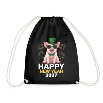 Happy New Year 2027 - Turnbeutel - Schwarz - Vorne