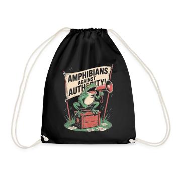 Amphibians Against Authority Portland - Drawstring Bag - black - Front