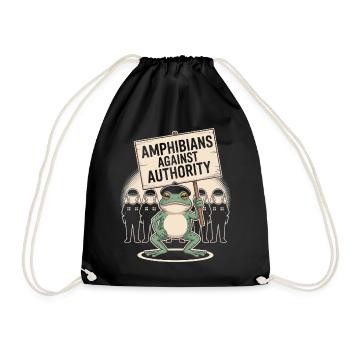 Amphibians Against Authority Portland - Drawstring Bag - black - Front