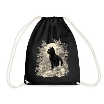 Schwarze Katze Vintage Apotheker - Turnbeutel - Schwarz - Vorne