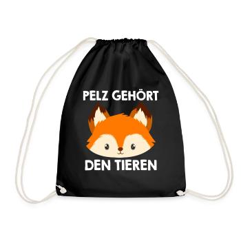 Animal Welfare FUR BELONGS TO ANIMALS Funny - Drawstring Bag - black - Front