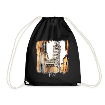 Aquarelle de Pise, Pise Italie - Sac de sport léger - noir - Devant