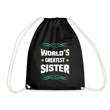 World's biggest sister - Drawstring Bag - black - Front