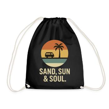 Sand, sun and soul Holiday Adventure - Drawstring Bag - black - Front