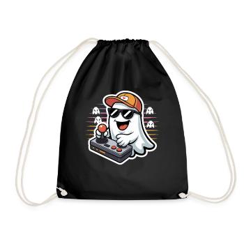 Retro Gamer Halloween Fantôme - Sac de sport léger - noir - Devant