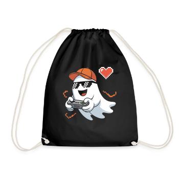 Retro Gamer Halloween Fantôme - Sac de sport léger - noir - Devant