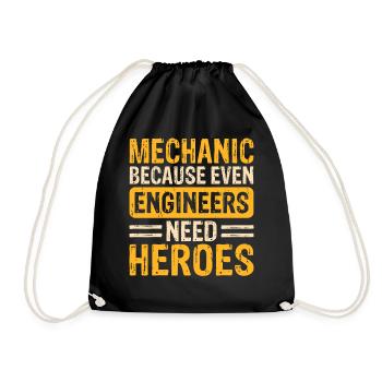 Mechanic Mechatronics Technician Screwdriver Gift - Drawstring Bag - black - Front