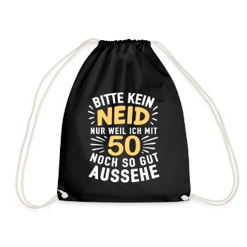 50s Cheer Shirt – No Envy, Look Good - Drawstring Bag - black - Front