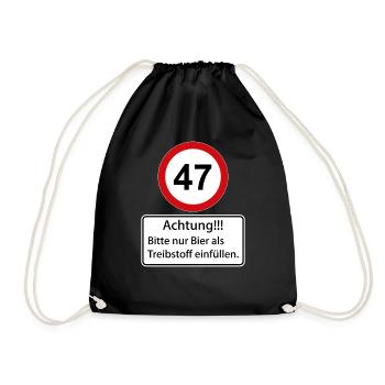 47 Attention Ne remplissez que de la bière comme carburant - Sac de sport léger - noir - Devant