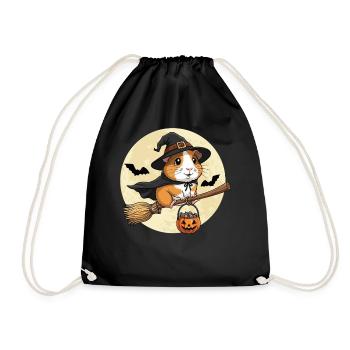 mignon cochon d’Inde sorcière Halloween - Sac de sport léger - noir - Devant