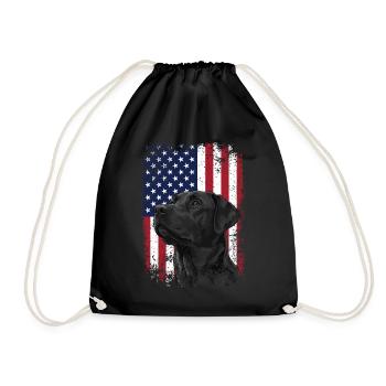 Laboratoire patriotique avec scène de chasse au drapeau américain - Sac de sport léger - noir - Devant
