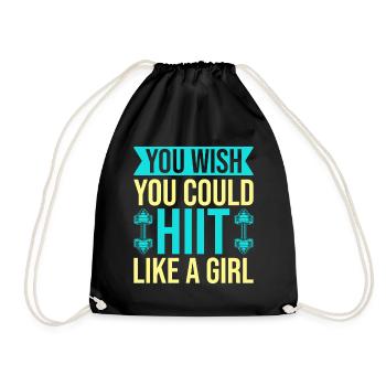 Fitness Fanatics Hiit Like A Girl Calisthenics Gym - Turnbeutel - Schwarz - Vorne