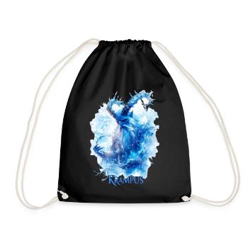 Krampus Eisblau – Mystisches Wintermotiv Folklore - Drawstring Bag - black - Front