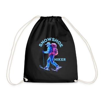 Snowshoe Hiker – Schneeschuh Abenteuer - Turnbeutel - Schwarz - Vorne