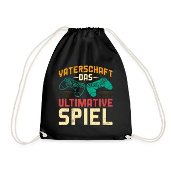 FATHERHOOD THE ULTIMATE GAME Fun - Drawstring Bag - black - Front
