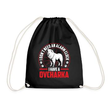 Caucasian Ovcharka is alarm - Drawstring Bag - black - Front