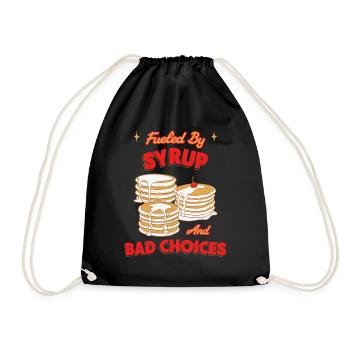 Butter Waffles Breakfast Fan Shirt - Drawstring Bag - black - Front