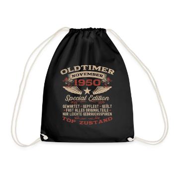 Cadeau 75ème anniversaire Voiture de collection Novembre 1950 - Sac de sport léger - noir - Devant
