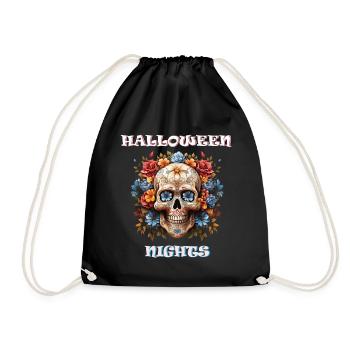 Halloween Skull Sugar Design - Turnbeutel - Schwarz - Vorne
