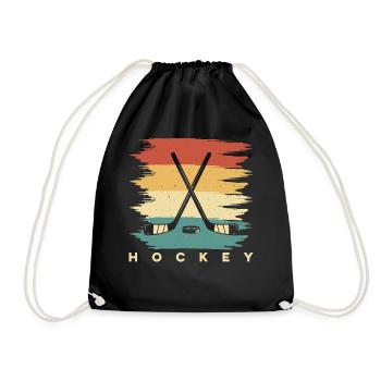 Eishockey Hockey Eishockeyspieler Geschenk  - Drawstring Bag - black - Front