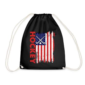 Eishockey Hockey Eishockeyspieler Geschenk  - Drawstring Bag - black - Front