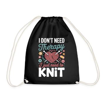 Coeur de thérapie par le tricot - Sac de sport léger - noir - Devant