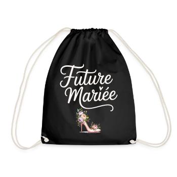 Wedding Team Bachelorette Party Bride - Drawstring Bag - black - Front