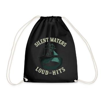 Silent Waters Loud Hits Angler Adventure - Drawstring Bag - black - Front