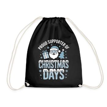 Proud of Christmas - Drawstring Bag - black - Front