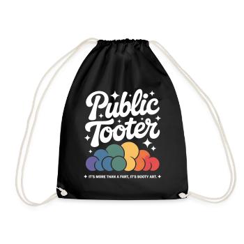 Public Tooter Regenbogenwolken - Turnbeutel - Schwarz - Vorne