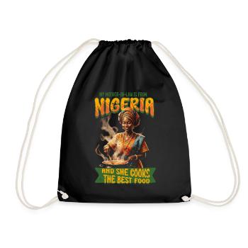 Nigerianische Schwiegermutter Nigeria - Turnbeutel - Schwarz - Vorne