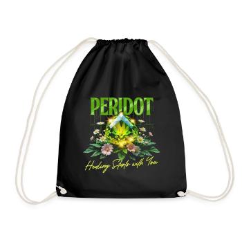 Birthstone August Peridot - Drawstring Bag - black - Front