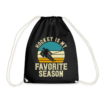 Hockey Eishockey Eishockeyspieler Geschenk - Drawstring Bag - black - Front