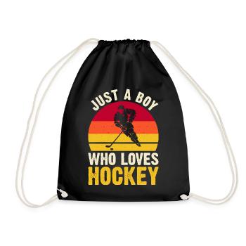 Hockey Eishockey Eishockeyspieler Geschenk - Drawstring Bag - black - Front