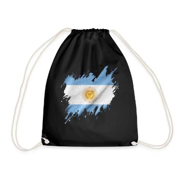 Drapeau de l’Argentine, style déchiré - Sac de sport léger - noir - Devant