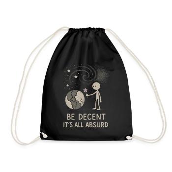 Ethical nihilism, existential humor, - Drawstring Bag - black - Front