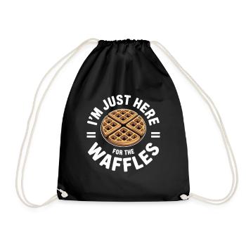 Waffle Love Funny Waffle Design - Drawstring Bag - black - Front