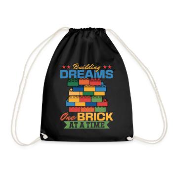 Building Blocks Kids Brick Builder - Turnbeutel - Schwarz - Vorne