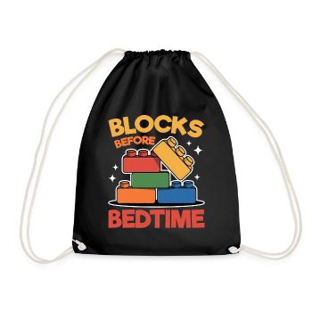 Building Blocks Kids Brick Builder - Drawstring Bag - black - Front