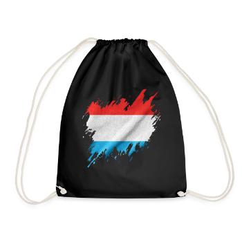 Luxembourg flag, torn style - Drawstring Bag - black - Front