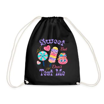 Funny candy gift idea for snack fans - Drawstring Bag - black - Front