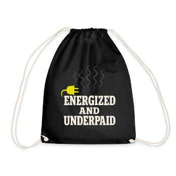 Apprentice electrician, student in the electrical trade - Drawstring Bag - black - Front